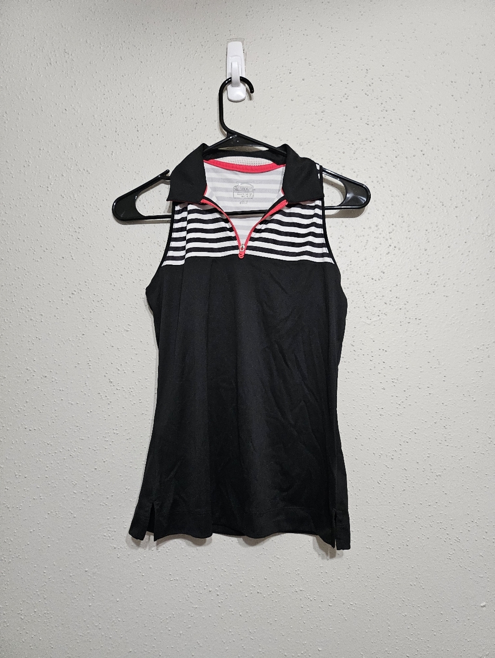 Slazenger Golf Sleeveless Polo XS Black Stripe 1/4 Zip Athletic Top